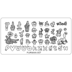 ***Металлическая Пластина Для Стемпинга На Пластиковой Основе FURMAN-007 ___KRY071/093 (313)
