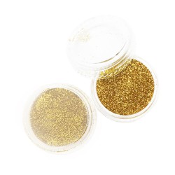 Гліттер у баночці Жовте золото Заводська фасування Частинки 1/128 дюйма ___FFF (1137)